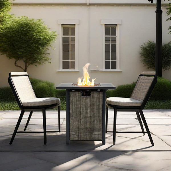 English Elm 28" Propane Gas Fire Pit Table - 50,000 Btu Steel Outdoor Heater For Patio, Garden & Deck Fun! W853P293852