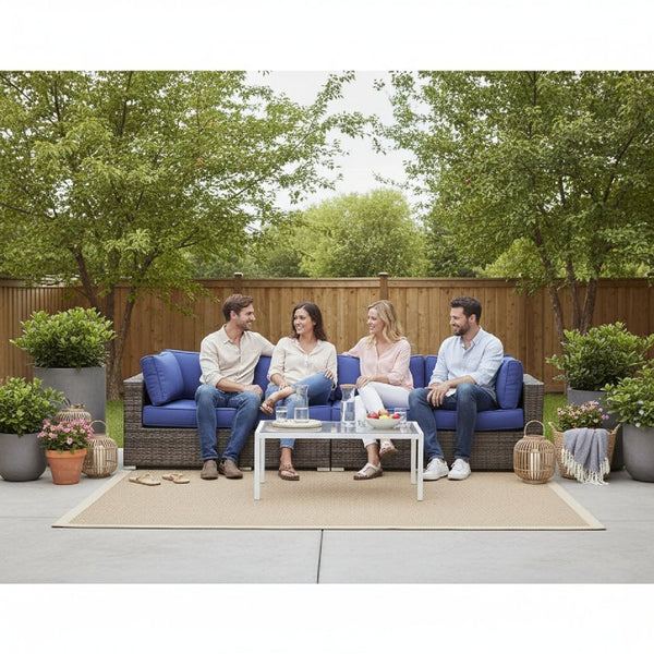 English Elm Fully Assembled Outdoor Wicker Lounge Chairs Set of 2 with Weather-Resistant Cushions, Coastal Modern Design Espresso B120S00272