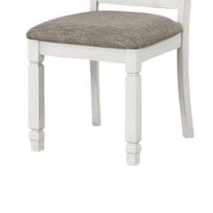 English Elm Mipo Counter Height Dining Chairs Two-tone Grid Back with White Upholstered Seats Set B056P417058