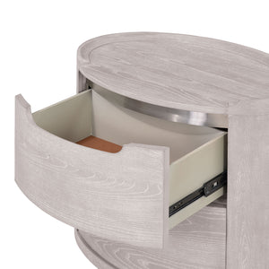 English Elm Modern Matte Two-drawer Nightstand with Dovetail Joints and Felt-lined Storage Light Gray B2741P431070