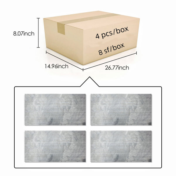 English Elm 12*24 Carrara Gray Marble - Textured 3D Fluted Natural Stone For Elegant Wall Installations, 4 Pcs W1696104354