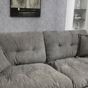 English Elm 84" Chenille Sofa Loveseat with Memory Foam & Pocket Springs, Plush Dual-Layer Comfort, Sturdy Frame Grey W676S00013