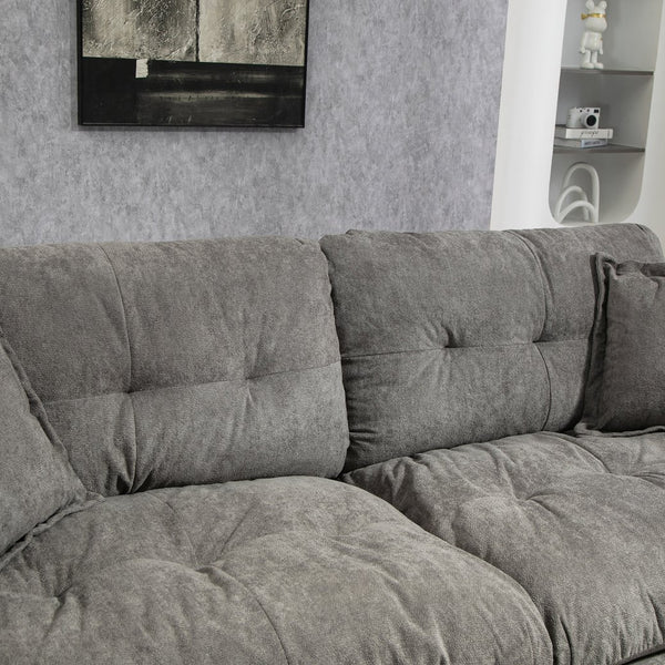 English Elm 84" Chenille Sofa Loveseat with Memory Foam & Pocket Springs, Plush Dual-Layer Comfort, Sturdy Frame Grey W676S00013