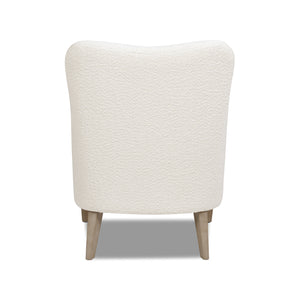 English Elm Jennifer Taylor Home - Nimbus 27.5" Curved Accent Chair Ivory Bouclé — Cozy Faux Sheepskin Upholstery, Tapered Wood Legs B2719P238256
