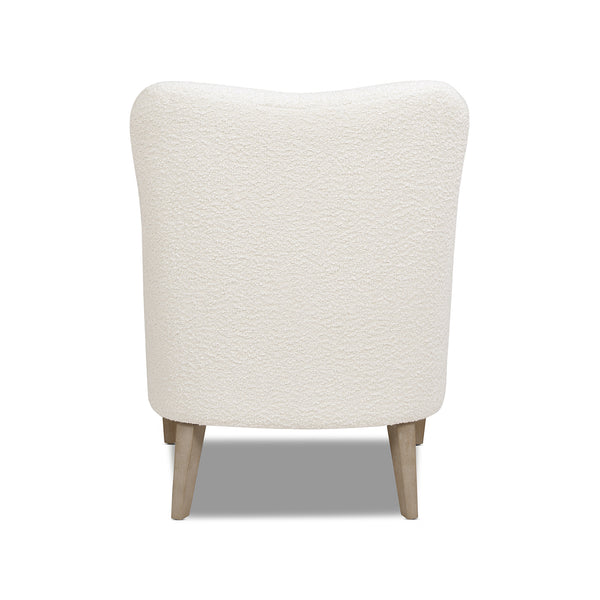English Elm Jennifer Taylor Home - Nimbus 27.5" Curved Accent Chair Ivory Bouclé — Cozy Faux Sheepskin Upholstery, Tapered Wood Legs B2719P238256