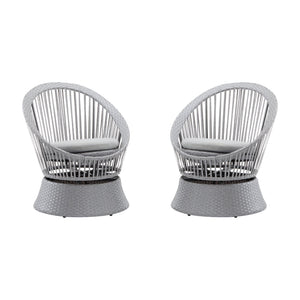 English Elm Christopher Knight Home® - [Set Of 2] 26.7" Modern Swivel Wicker Lounge Chairs With Cushions - Stylish & Versatile For Any Space N767P237032G_2