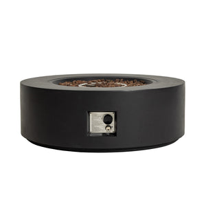 English Elm 40" Round Propane Fire Pit Table Mgo Concrete Outdoor Patio 50000 Btu Dark Gray W3016P444273