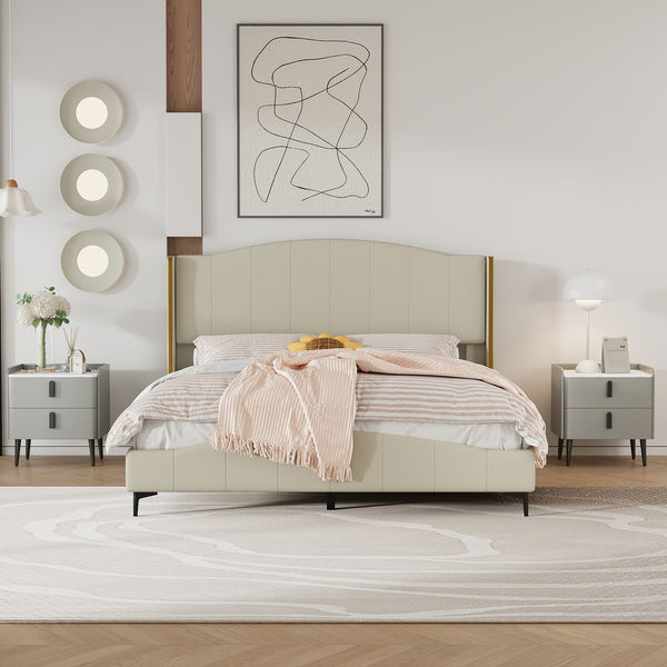 English Elm Nightstand with Marble-Pattern Top and Raised Guard, 2 Drawers for Organized Stylish Bedroom Decor Gray 23.4 L x 18.5 W x 9.06 H N733P332142E