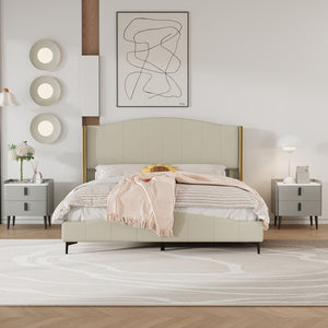 English Elm Nightstands with Marble-Pattern Top and Raised Guard, 2-Drawer Modern Bedside Tables for Storage Elegance Gray 23.4 L x 18.5 W x 9.06 H N733S332142E