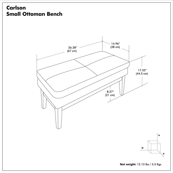 English Elm Carlson Faux Leather Upholstered Bench Solid Pine Frame Vintage Accent Seating B136P436939