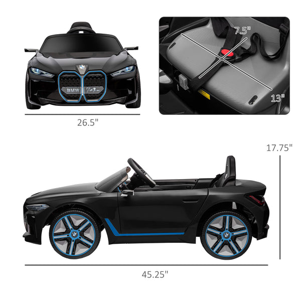 English Elm Aosom Licensed Bmw I4 12v Kids Ride on Car with Remote Suspension and Realistic Dash W2225P200668