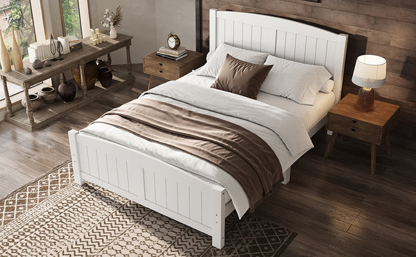 English Elm Full Metal Loft Bed with Sturdy Frame, Easy-Climb Ladder, Guardrails & Underbed Storage Space Light White W1580P374310