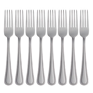 Lenox Oneida Tress Everyday Flatware Dinner Forks, Set of 8 Metallic, STAINLESS METAL H081008C