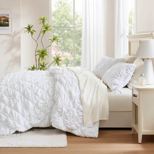 English Elm 3PCS Plush Microfiber Full/Queen Comforter Set with Hypoallergenic Poly Fill and Soft Shams White 16.93 L x 12.99 W x 6.69 H B035P366529