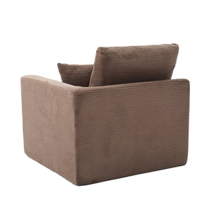 English Elm UNITED Cloud Couch Modular Sectional Sofa with Corduroy Cover, Ergonomic 2-Seater, No Assembly Needed Brown W1568P371124