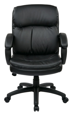 OSP Home Furnishings High Back Executive Office Chair Bonded Leather Ergonomic Swivel Seat with Lumbar Support Mid EC9231-EC3