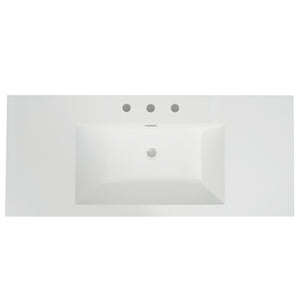 English Elm Christopher Knight Home® - 48" 47.25" Resin Vanity Top Bright White with 3-Hole 8" Faucet Prep, Overflow, Durable Drop-In/Undermount N759P337622K