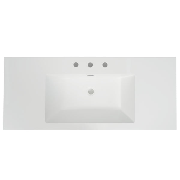 English Elm Christopher Knight Home® - 48" 47.25" Resin Vanity Top Bright White with 3-Hole 8" Faucet Prep, Overflow, Durable Drop-In/Undermount N759P337622K