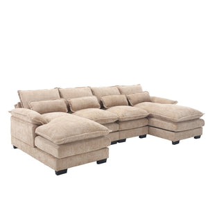 English Elm United We Win Oversized U-Shaped Sectional Sofa With Durable Chenille, High-Density Foam & Solid Frame W1568S00135-GIGA