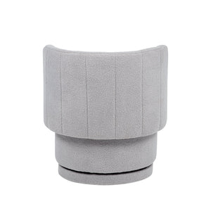 English Elm 360 Swivel Bouclé Sofa Chair with Hidden Storage Compartment, Ergonomic Plush Cushioning for Cozy Living Spaces Gray 28.75 L x 28 W x 20.5 H W1716P196474