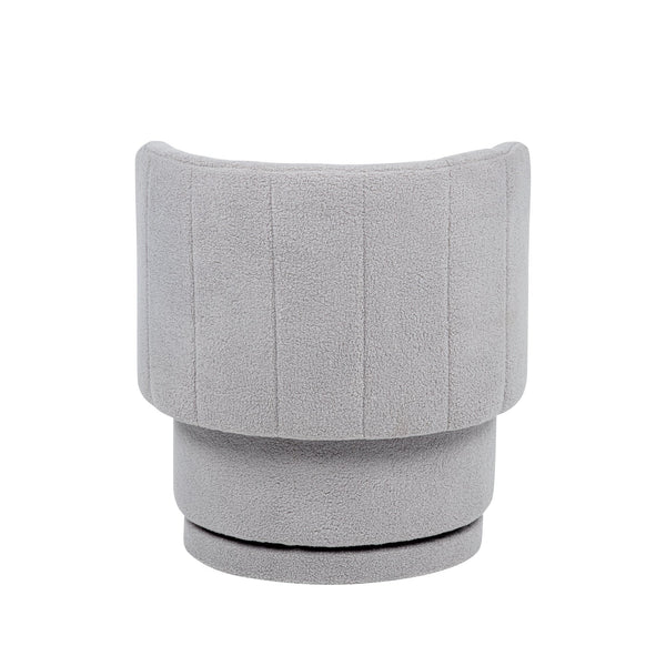 English Elm 360 Swivel Bouclé Sofa Chair with Hidden Storage Compartment, Ergonomic Plush Cushioning for Cozy Living Spaces Gray 28.75 L x 28 W x 20.5 H W1716P196474