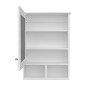 English Elm Medicine Compact Wall Cabinet with Mirror Door, Engineered Wood Storage, Durable, Space-Saving Design White 34.65 L x 23.23 W x 4.72 H B097P250880