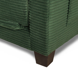 English Elm 2-in-1 Corduroy Loveseat Sleeper with Storage Converts for Living Room or Studio Dark Green W2715P409863