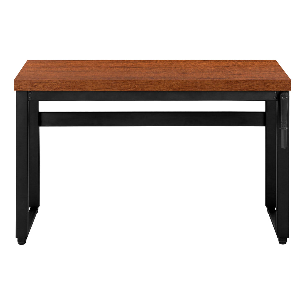 English Elm Computer Desk - 48" Adjustable Standing Desk With Cherry Laminate Top & Black Metal Frame For Home Office B2710P219891