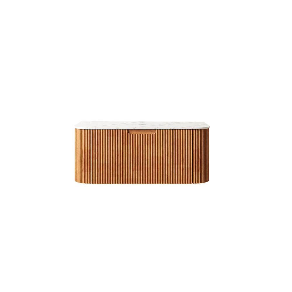 English Elm Nyah Wall Mounted Bathroom Vanity Cabinet with Led Lighting and Soft Close Drawer W2615P345284