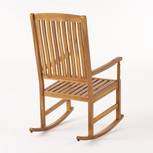 English Elm Christopher Knight Home® - Acacia Outdoor Porch Rocking Chair – Durable Acacia Hardwood, Rustic Slat Design, Smooth Rocking Motion Teak 65490.00