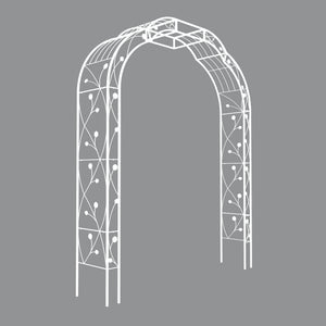 English Elm Metal Garden Arch Powder Coated Steel Trellis for Climbing Roses Outdoor Weddings Cream White W1586P268771