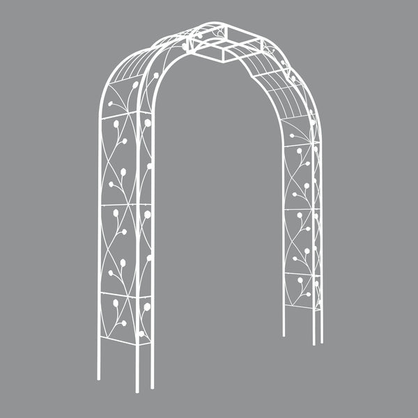 English Elm Metal Garden Arch Powder Coated Steel Trellis for Climbing Roses Outdoor Weddings Cream White W1586P268771