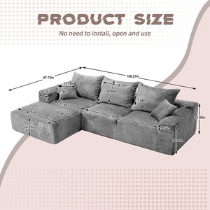 English Elm United We Win L-Shaped Chenille Sofa – Plush Comfort, Spacious Design, No Assembly Required, Modern Style W1568S00123-GIGA
