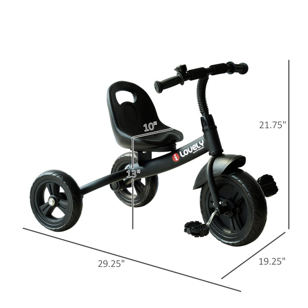 English Elm Qaba Steel Frame Kids Tricycle with Bell Eva Wheels and Ergonomic Seat for Indoor Outdoor W2225P200413