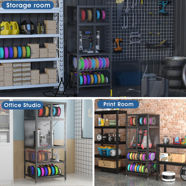 English Elm 3d Printer Cabinet Acrylic Doors Metal Frame Filament Spool Storage Studio Office W3190P305793