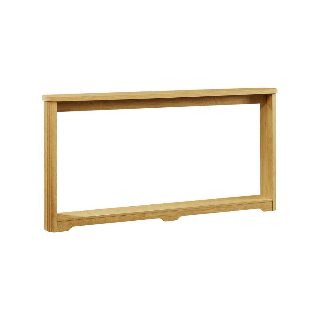 English Elm 70.1"corrugated textured storage table for entryway or behind sofa, waterproof 1.18" top, durable design Natural W1162P339115