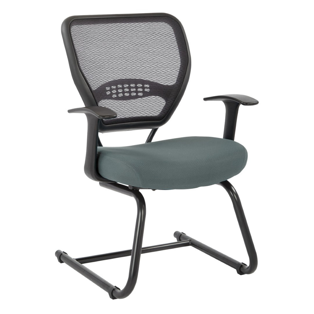 OSP Home Furnishings Professional Airgrid Mesh Back Visitor Chair with Lumbar Support and Sled Base for Offices 5505-2M