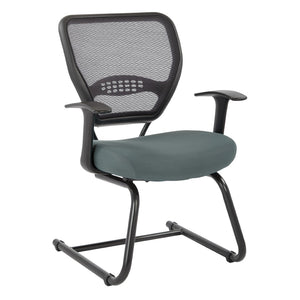 OSP Home Furnishings Professional Airgrid Mesh Back Visitor Chair with Lumbar Support and Sled Base for Offices 5505-2M