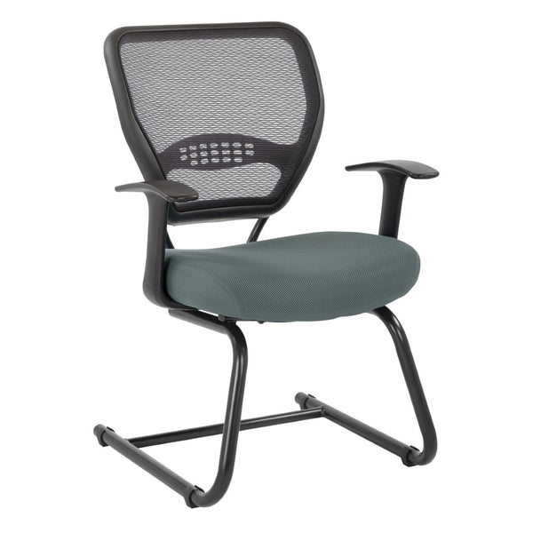 OSP Home Furnishings Professional Airgrid Mesh Back Visitor Chair with Lumbar Support and Sled Base for Offices 5505-2M