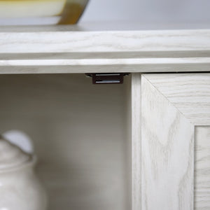 English Elm 45" Mirrored Acrylic Door Sideboard Mdf Buffet Cabinet with Adjustable Shelves White Oak W2899P372749