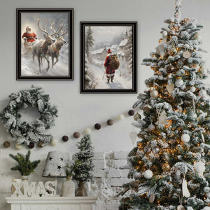 English Elm Trendy Decor 4u Christmas Eve 2 Piece Black Framed Holiday Wall Art Set B067P252306