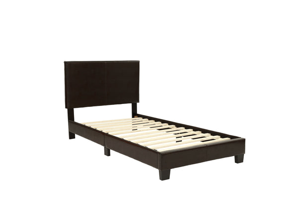 English Elm Modern Faux Leather Upholstered Bed Queen Size with Adjustable Headboard, Low-Profile Slat Support Frame, Sleek Contemporary Design Brown,Espresso 45 L x 31 W x 7 H B011P395417