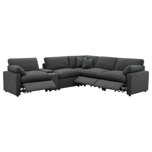 English Elm Hollander Six Piece Modular Sectional with Power Recliners and Deep Cushion Seating B062S01780