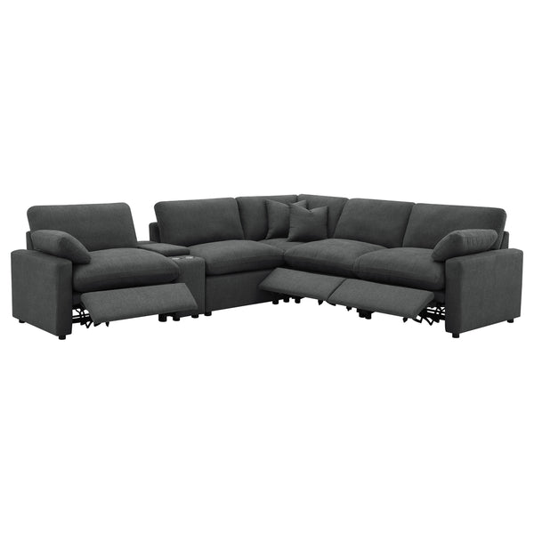 English Elm Hollander Six Piece Modular Sectional with Power Recliners and Deep Cushion Seating B062S01780