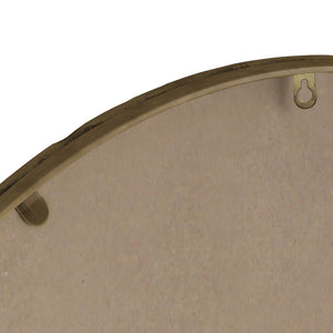 English Elm Iron Oval Retro Mirror with Antique Iron Frame, Elegant Wall Hanging for Bathroom Bedroom Living Room Gold W757P251824