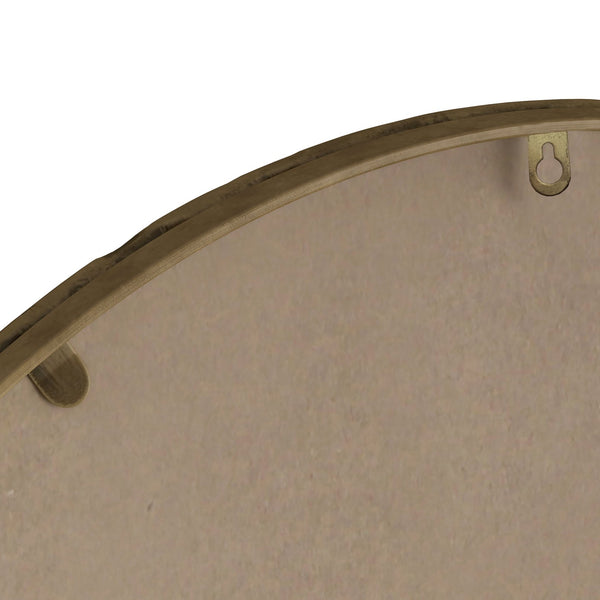 English Elm Iron Oval Retro Mirror with Antique Iron Frame, Elegant Wall Hanging for Bathroom Bedroom Living Room Gold W757P251824