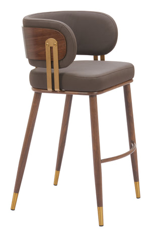 Brew Barstool - Set of 2 Brown & Walnut 110327 Zuo Modern