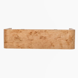 English Elm U_style Burl Veneer Console Table with Two Drawers for Foyer Living Room Hallway Natural Wood+Brown N711P216235D