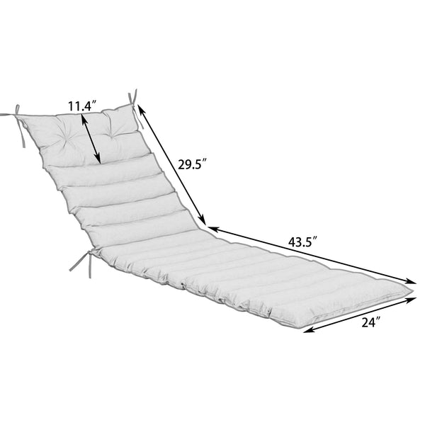 English Elm New Set of 2 Uv Resistant Polyester Chaise Lounge Cushions for Outdoor Patio Use Grey W419P460519
