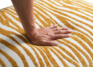 English Elm Contemporary Sculpted Barrel-Back Arm Chair with Smooth Casters, Neutral Textured Upholstery, Stylish Accent Seating Yellow 31 L x 34 W x 27 H B2741P401386